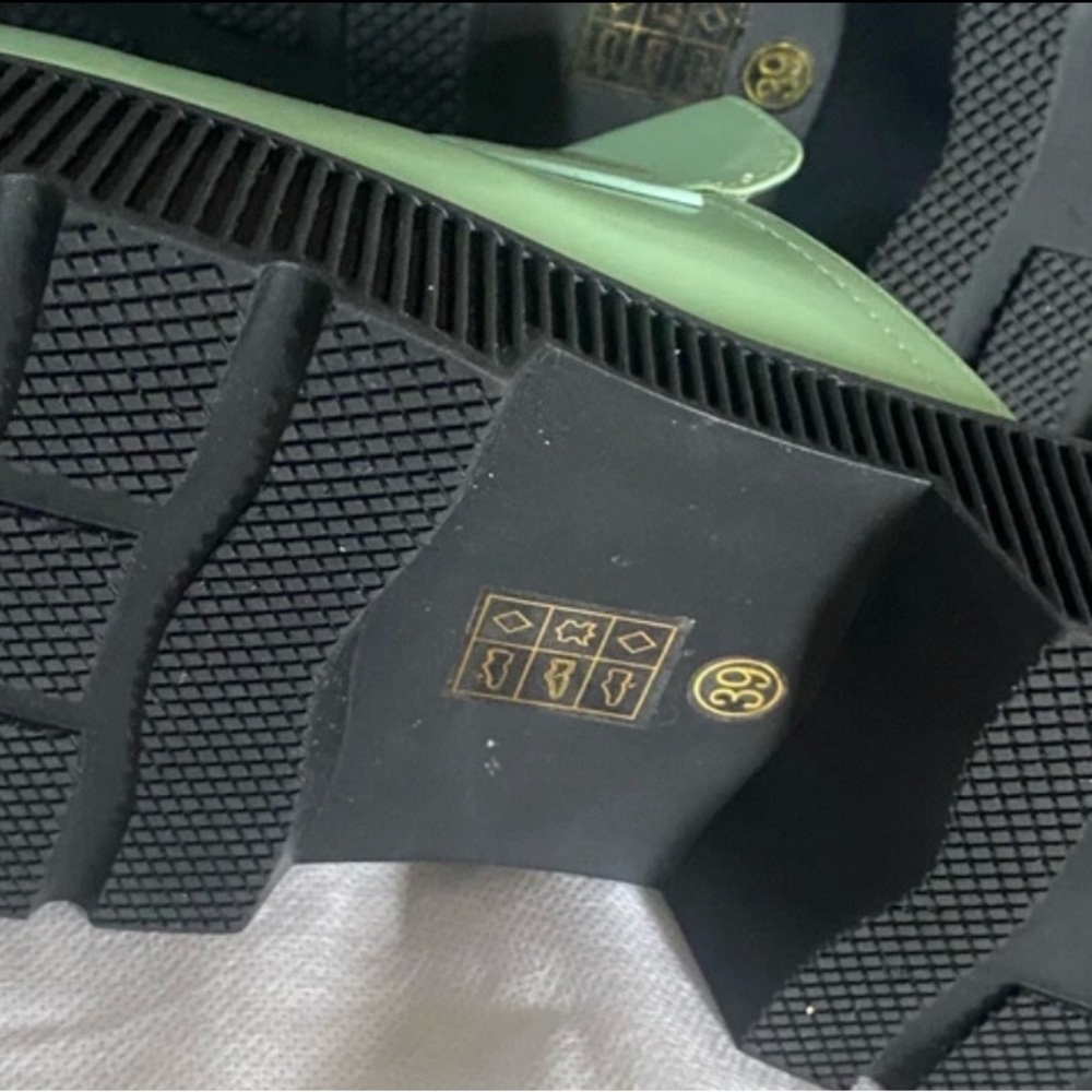 Jeffrey Campbell Pistachio Green leather Mules Chunky Platform Loafer Slides 39 - Picture 4 of 11